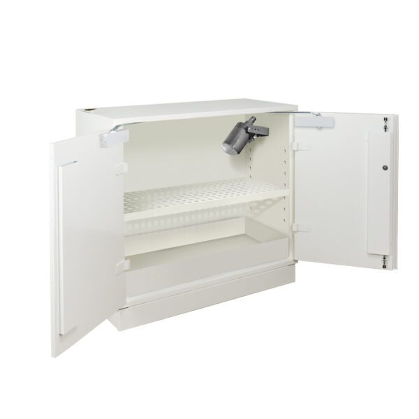 Armoire de sécurité batteries lithium comptoir 2 portes + EX100LI + E04LI, Trionyx