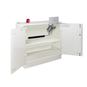 Armoire de sécurité batteries lithium comptoir 2 portes + VIG190 + E04LI, Trionyx