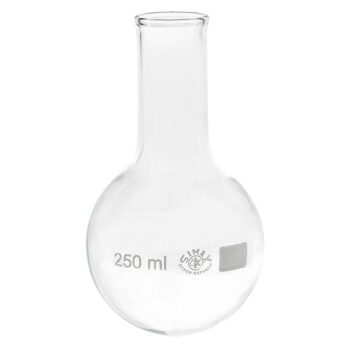 Ballon 250 ml à col étroit en borosilicate avec bord évasé - Verre et Plastique