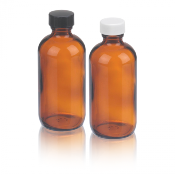WHEATON® Bouteille ronde Boston avec revêtement de sécurité, ambre - DWK